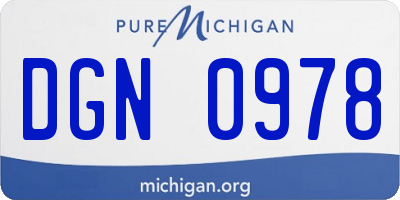 MI license plate DGN0978
