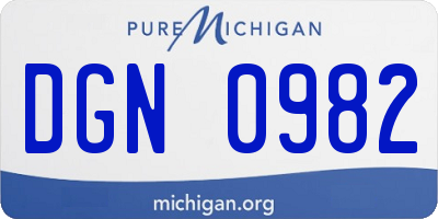 MI license plate DGN0982