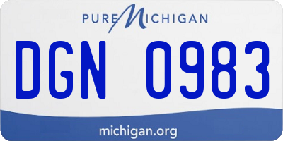 MI license plate DGN0983