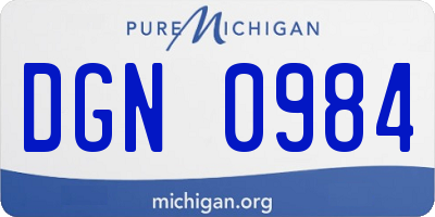 MI license plate DGN0984
