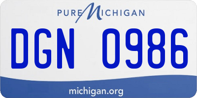 MI license plate DGN0986