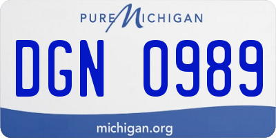 MI license plate DGN0989