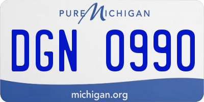 MI license plate DGN0990