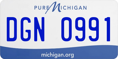 MI license plate DGN0991