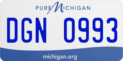 MI license plate DGN0993