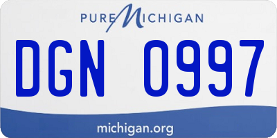 MI license plate DGN0997