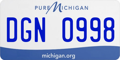 MI license plate DGN0998