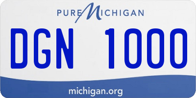 MI license plate DGN1000