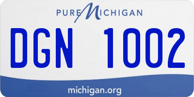 MI license plate DGN1002