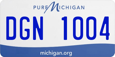 MI license plate DGN1004