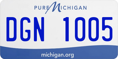 MI license plate DGN1005