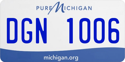 MI license plate DGN1006