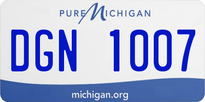 MI license plate DGN1007