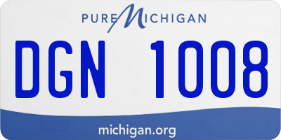 MI license plate DGN1008