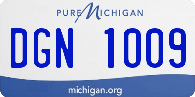 MI license plate DGN1009
