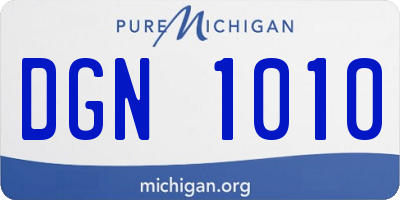 MI license plate DGN1010