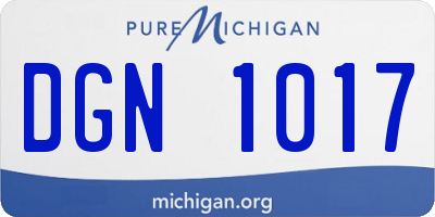 MI license plate DGN1017