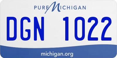MI license plate DGN1022