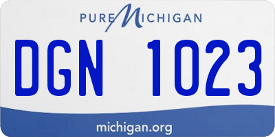MI license plate DGN1023