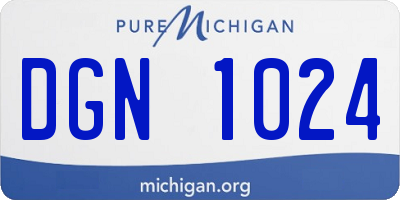 MI license plate DGN1024