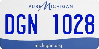 MI license plate DGN1028