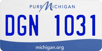 MI license plate DGN1031