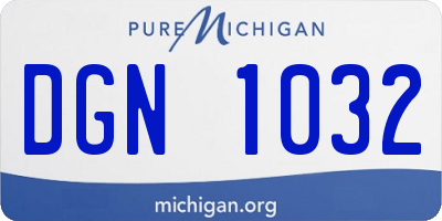 MI license plate DGN1032