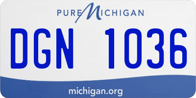 MI license plate DGN1036