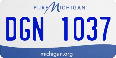 MI license plate DGN1037