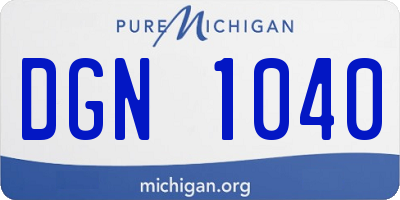 MI license plate DGN1040