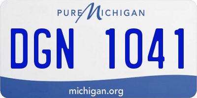 MI license plate DGN1041