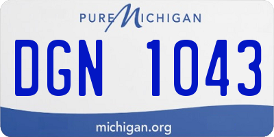 MI license plate DGN1043