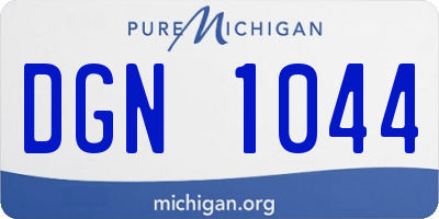 MI license plate DGN1044