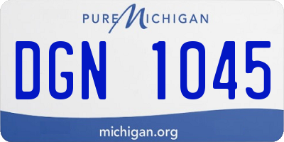 MI license plate DGN1045