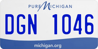 MI license plate DGN1046