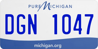MI license plate DGN1047