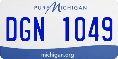 MI license plate DGN1049