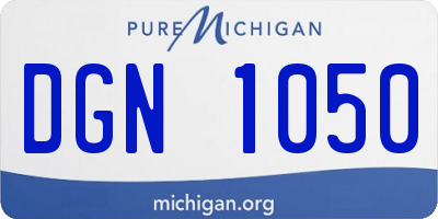 MI license plate DGN1050