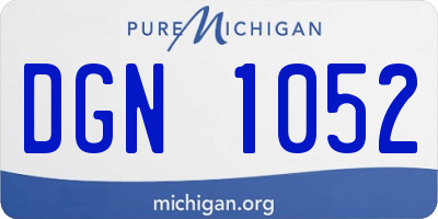MI license plate DGN1052