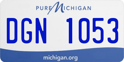MI license plate DGN1053