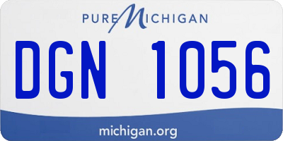 MI license plate DGN1056