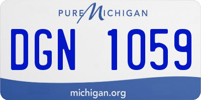 MI license plate DGN1059