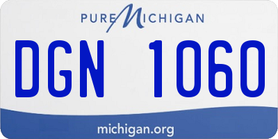 MI license plate DGN1060