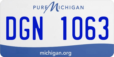 MI license plate DGN1063