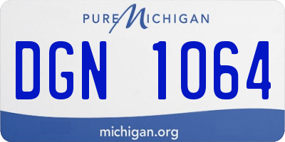MI license plate DGN1064