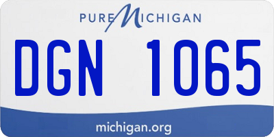 MI license plate DGN1065