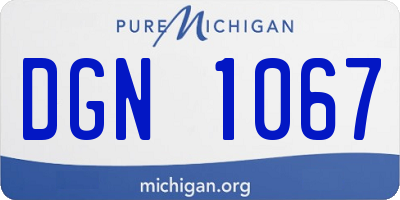 MI license plate DGN1067