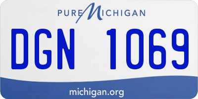 MI license plate DGN1069