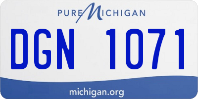 MI license plate DGN1071