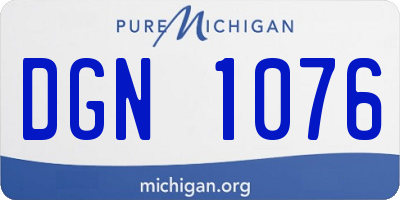MI license plate DGN1076
